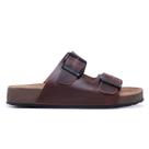 Sandália Masculina NATHOS CARIBE em Couro - Fóssil Café