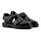 Sandália Masculina Pipper Califórina Em Couro Pelica Preto Ultra Confortável Antistress 54606