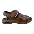 Sandalia Masculino Pegada Casual Conforto Couro Tiras Auto Colante 133233-01 Marrom Sandalia Masculino Pegada Casual Conforto Couro Tiras Auto Colante 133233-01 Marrom