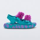 Sandália mini melissa mix fluffy + disney baby azul -