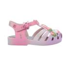 Sandália Mini Melissa Possession Uni Baby Branco Lilás Rosa