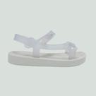 Sandália Mini Melissa Sun Downtown Bebê Branco Vidro Glitter