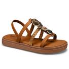 Sandália Mississipi Anabela Plataforma Flat Elastico MC452 Marrom
