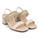 Sandália Mississipi de Salto Feminina J0511 - Creme Cor:Branco OffTamanho:36