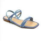 Sandália Mississipi Rasteira Azul com Brilho 9662
