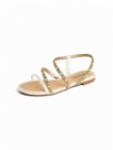 Sandalia mississipi rasteira j0611 cor:branco ourotamanho:38