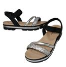 Sandália modare 7132.149 flatform papete conforto anatômica preto com strass