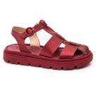 Sandália Moleca Feminina Grunge Flatform Trançada 5504.114 Cor:CherryTamanho:35