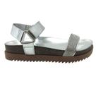 Sandália Moleca Papete com Strass Prata 5500106