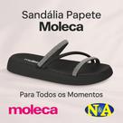 Sandália Moleca Papete Feminina Preta Strass 5469.121