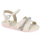 Sandália Molekinha Infantil Menina Branco Off Strass