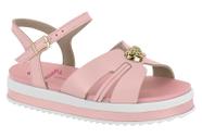 Sandália Molekinha Infantil Plataforma Com Detalhe Dourado Rosa