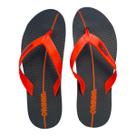 Sandalia Opanka Masculina Chinelo Dedo Borracha Flexível Preto Laranja 7154