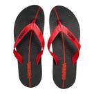 Sandalia Opanka Masculina Chinelo Dedo Borracha Flexível Preto Vermelho 7154