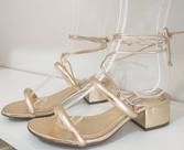 Sandália ouro soft metalico n 39