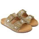 Sandalia Papete com Brilho Strass Ipê Mulato Gold 9000