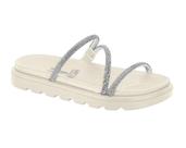 Sandália Papete Com Strass Vizzano Branco