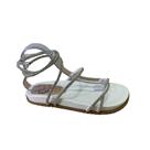 Sandália Papete Espiral Flat Luna Strass Branca Sandália Papete Espiral Flat Luna Strass Branca