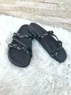 Sandália papete feminina 3 tiras trançada baulada rasteirinha chinelo confortavel