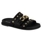 Sandalia Papete Feminina Beira Rio Confortavel Tiras Corrente/Tachas Leve Macia Ref: 8578.102
