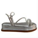 Sandália Papete Feminina Brilho Strass Flatform Flat Sola Alta