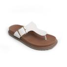 Sandália Papete Feminina com Fivela Off White Anatomica