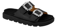 Sandalia Papete Feminina Fivela Pedraria Vizzano Flat