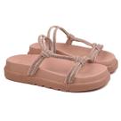 Sandália papete feminina flat brilho marcella