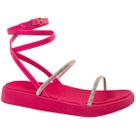 Sandalia Papete Feminina Flat Flatform Brilho Strass Anatomica Confortável Via Angel 7501
