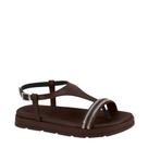 Sandália Papete Feminina Flatform Com Strass Moleca 5490.126 - Chocolate - 37