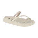 Sandália Papete Feminina Moleca Tiras Strass Multicolorido Off White