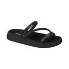 Sandália Papete Feminina Moleca Tiras Strass Multicolorido Preto