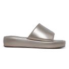 Sandalia Papete Feminina Plataforma Tamanco Leve Confortavel Elegante cor Ouro Light