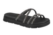 Sandália Papete Feminina Slide Flat Moleca Strass 5490.112.27690