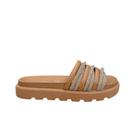 Sandália Papete Feminina Vizzano 6459.132 Com Strass Camel