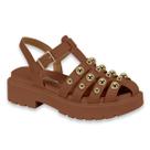 Sandália Papete Feminina Vizzano Tratorada Tachas Spike Ref: 6499.128