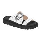 Sandália Papete Flatform Casual Feminina Moleca 5504103 Branco