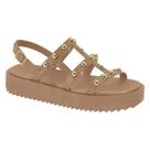 Sandália Papete Flatform Casual Feminino Moleca 5489.119 Bege