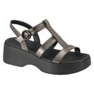 Sandália Papete Flatform Metalizada Feminina