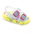 Sandália Papete Infantil Feminina Plugt Amarelo Neon com Glitter, Anatômica, Leve e Confortável