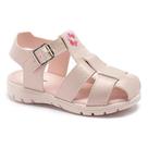 Sandália Papete Infantil Menina Pequito Flor Fivela Fechada Confortável Leve Macia Antiderrapante Delicada Elegante Casual