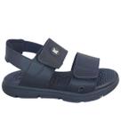 Sandália Papete Infantil Menino Masculina Preta Percatinha Franciscana Chinelo Black Escolar Fecho de Contato Confortável Shoes Kids