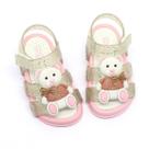 Sandália Papete Infantil Plugt Play Ursinho Glitter Laço Glitter Rosa