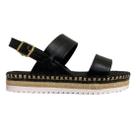 Sandalia Papete Moleca Flatform Feminina Preto