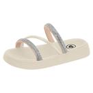 Sandália Papete Molekinha Napa Turim Flat Com Strass Cristalizada Super Confortável 2358.100 (65503)