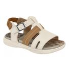 Sandália Papete Molekinho Casual Branco/Caramelo