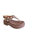 Sandália papete vizzano feminino rebite canela flatform