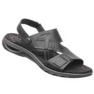 Sandália Pegada Masculina De Couro Papete Anatômica Preta 131662