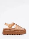Sandália Petite Jolie Plataforma Flow Sandal Pj7561 Doce De Leite