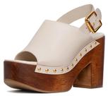 Sandalia Plataforma Carrano Bold Wood Studs Couro 937002